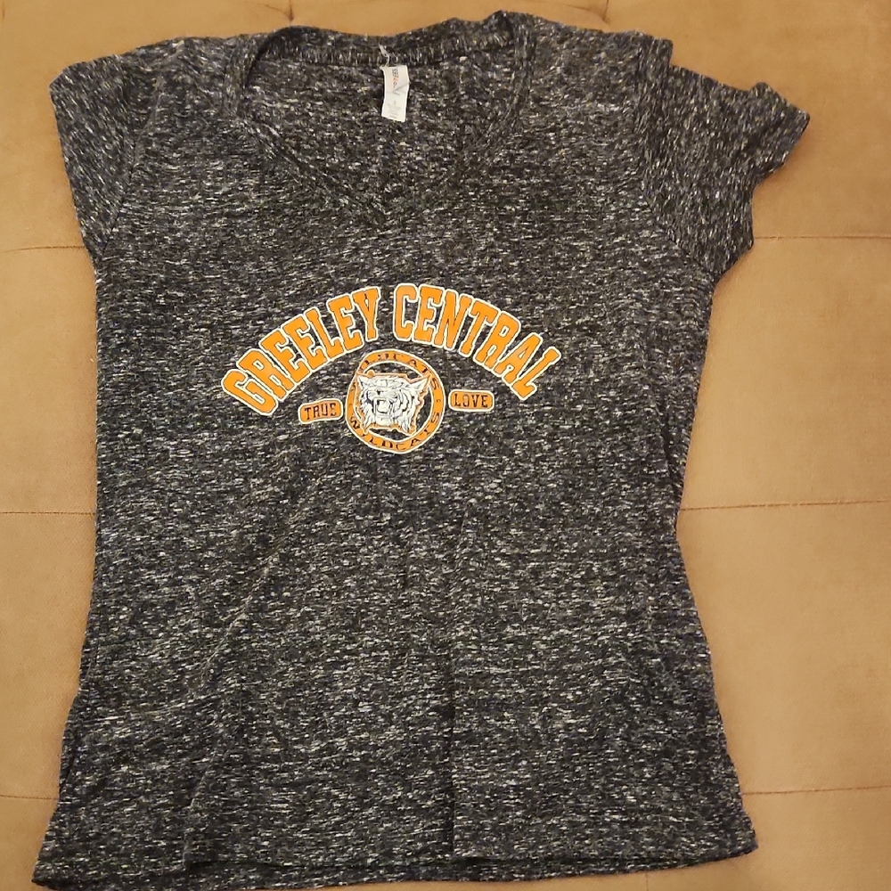 Jerzees Orange and Gray Fitted Short Sleeve Tee